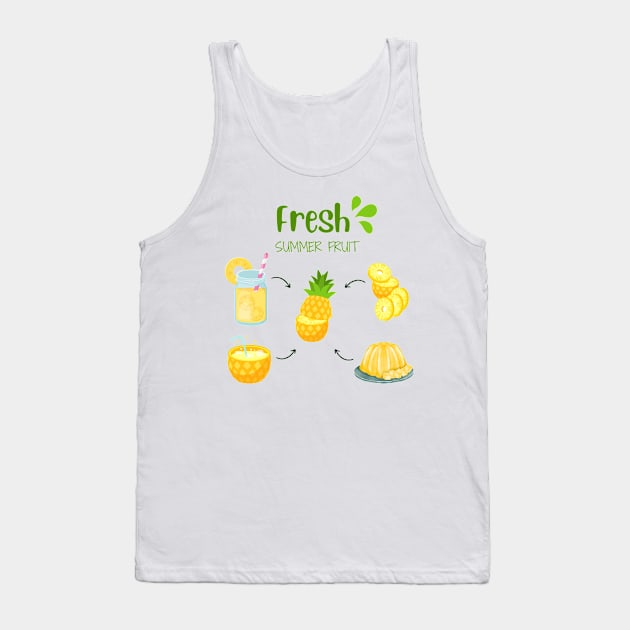 Pineapple Fresh Summer Fruit Tank Top by SalxSal